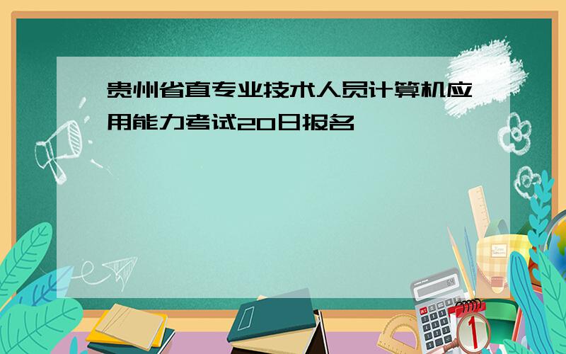贵州省直专业技术人员计算机应用能力考试20日报名