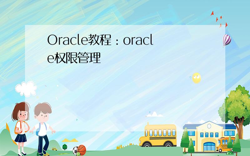 Oracle教程：oracle权限管理