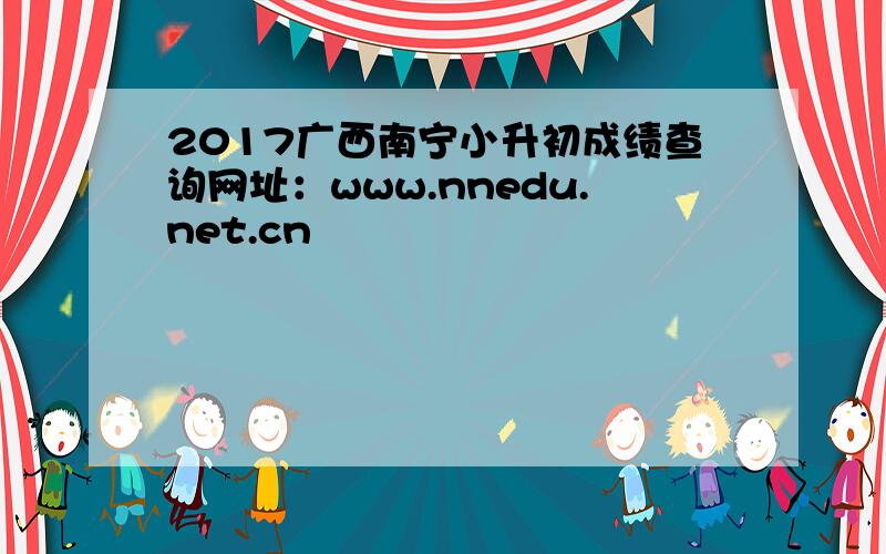 2017广西南宁小升初成绩查询网址：www.nnedu.net.cn