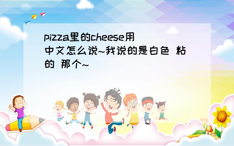 pizza里的cheese用中文怎么说~我说的是白色 粘的 那个~