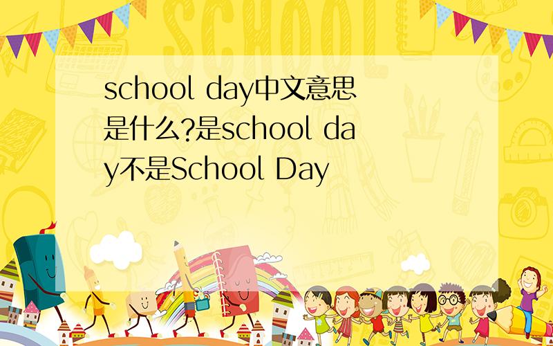 school day中文意思是什么?是school day不是School Day