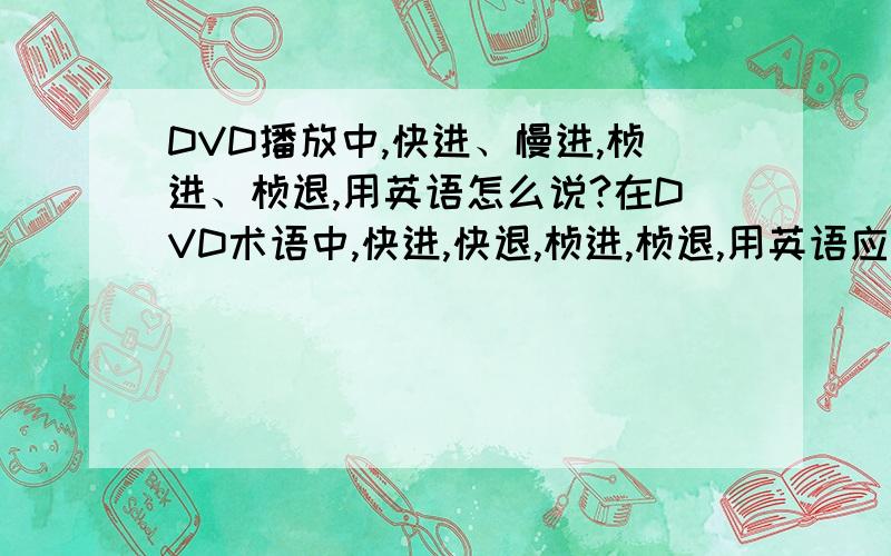 DVD播放中,快进、慢进,桢进、桢退,用英语怎么说?在DVD术语中,快进,快退,桢进,桢退,用英语应该怎么去说?