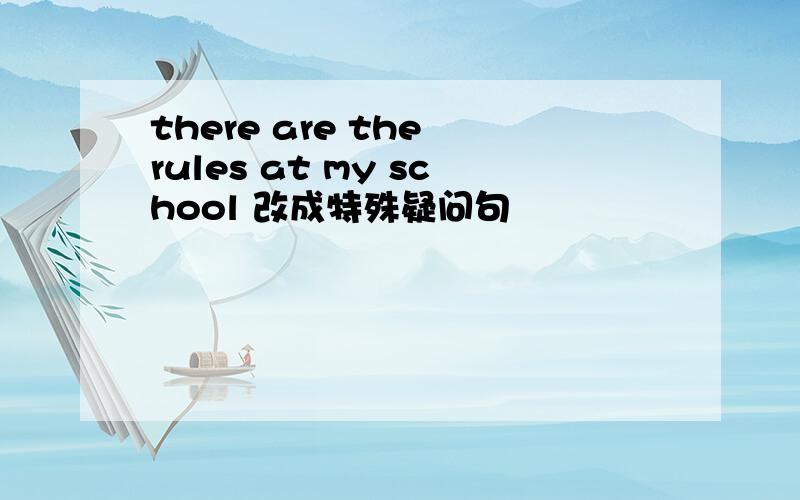 there are the rules at my school 改成特殊疑问句