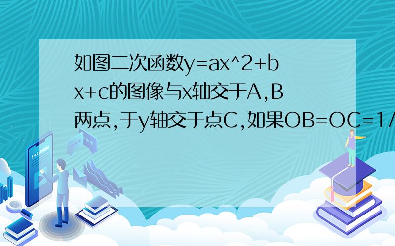 如图二次函数y=ax^2+bx+c的图像与x轴交于A,B两点,于y轴交于点C,如果OB=OC=1/2OA,求b的值,用初3的知识~~~~~~~··A在X轴左侧,B在x轴右侧,C在Y轴上面