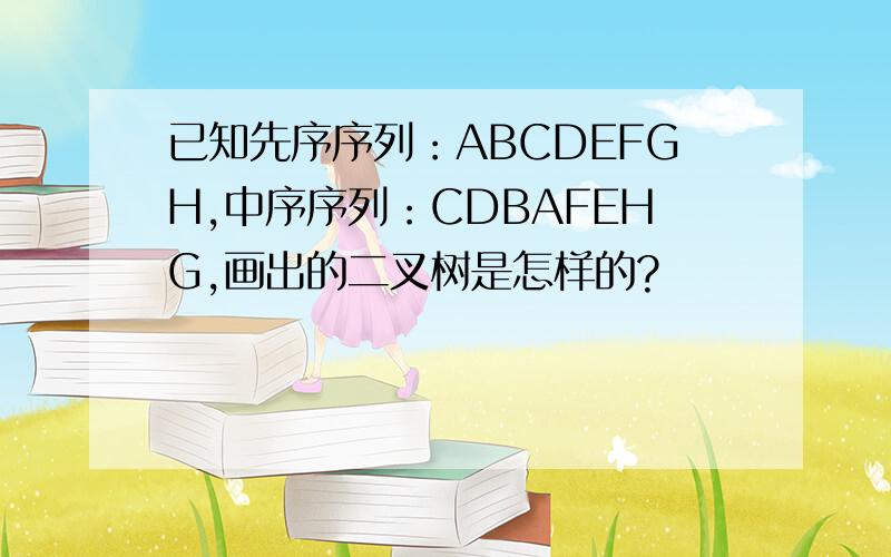 已知先序序列：ABCDEFGH,中序序列：CDBAFEHG,画出的二叉树是怎样的?