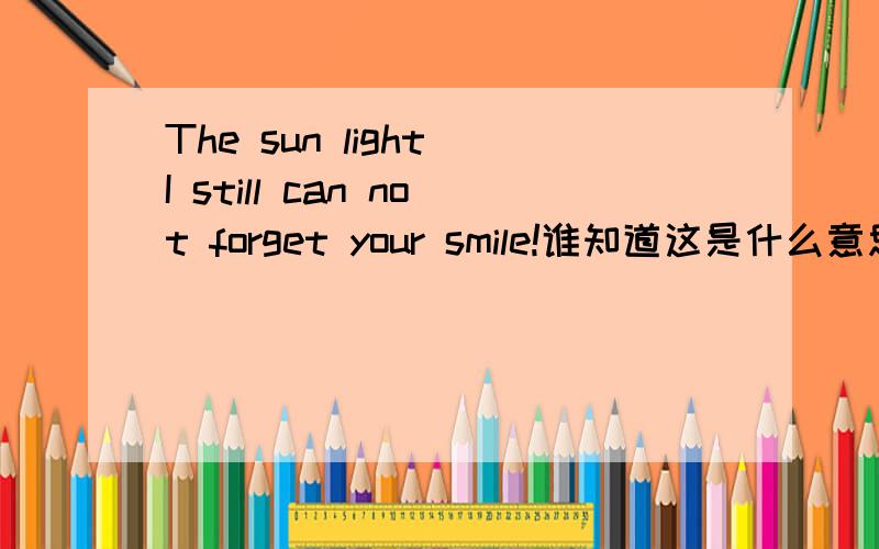 The sun light I still can not forget your smile!谁知道这是什么意思