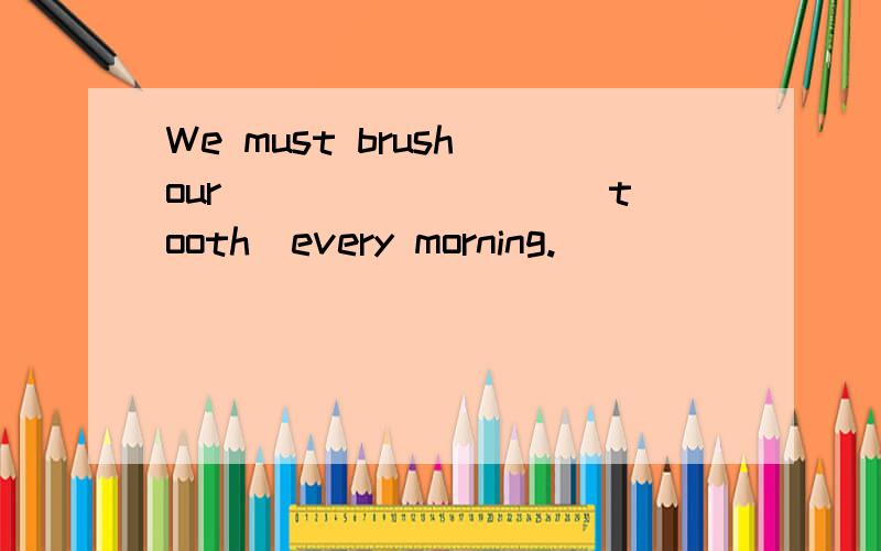 We must brush our ________(tooth)every morning.