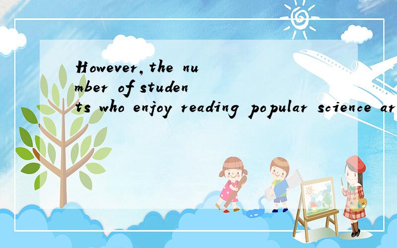 However,the number of students who enjoy reading popular science articles doubles that of those who prefer reading articles about learning methods,翻译一下并解释一下double做什么成分,doubles that of those...什么成分?