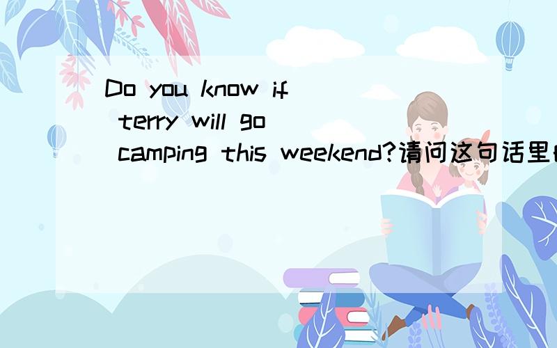 Do you know if terry will go camping this weekend?请问这句话里的CAMPING 为什么会加上INGwill go camping 属于什么时态,不是将来进行时吗?将来进行时不是WILL BE DOING吗?）