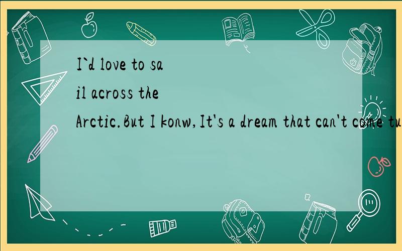 I`d love to sail across the Arctic.But I konw,It's a dream that can't come ture.那个that后面要不要再加it了?和同学有点分歧的说.