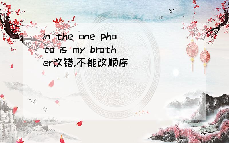 in the one photo is my brother改错,不能改顺序