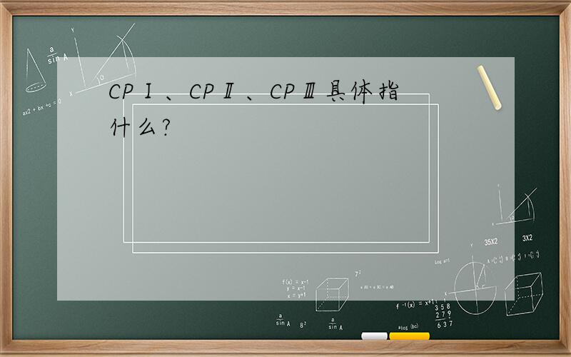 CPⅠ、CPⅡ、CPⅢ具体指什么?