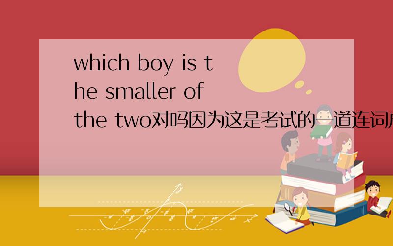 which boy is the smaller of the two对吗因为这是考试的一道连词成句 别人写的是which is the smaller of the boy