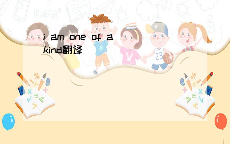 i am one of a kind翻译