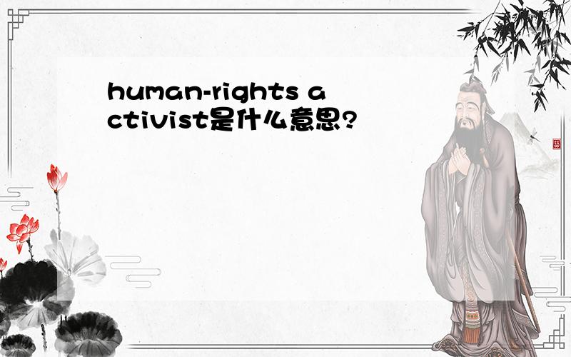 human-rights activist是什么意思?