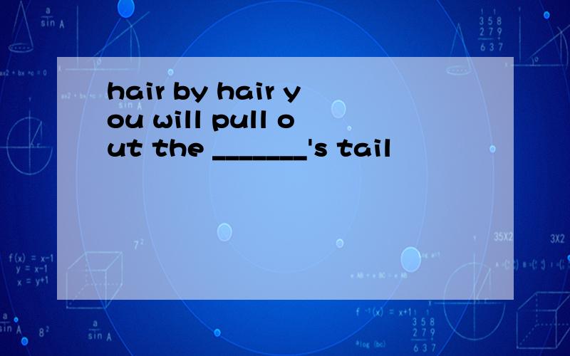 hair by hair you will pull out the _______'s tail