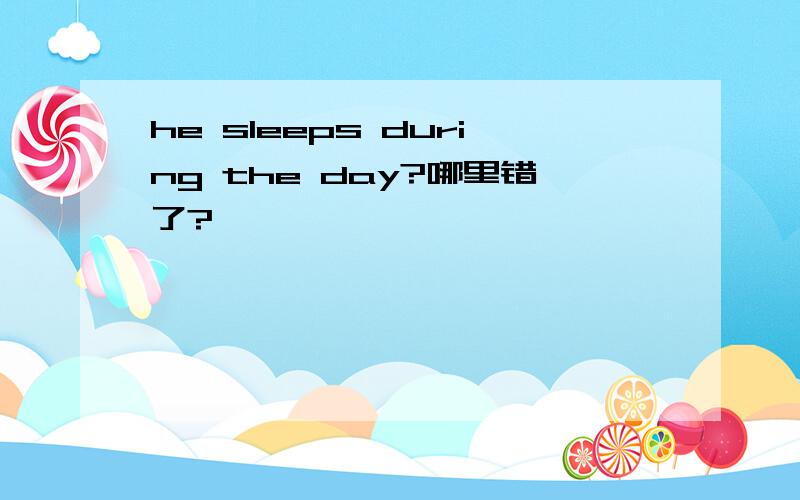 he sleeps during the day?哪里错了?