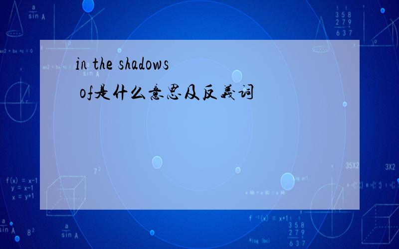 in the shadows of是什么意思及反义词