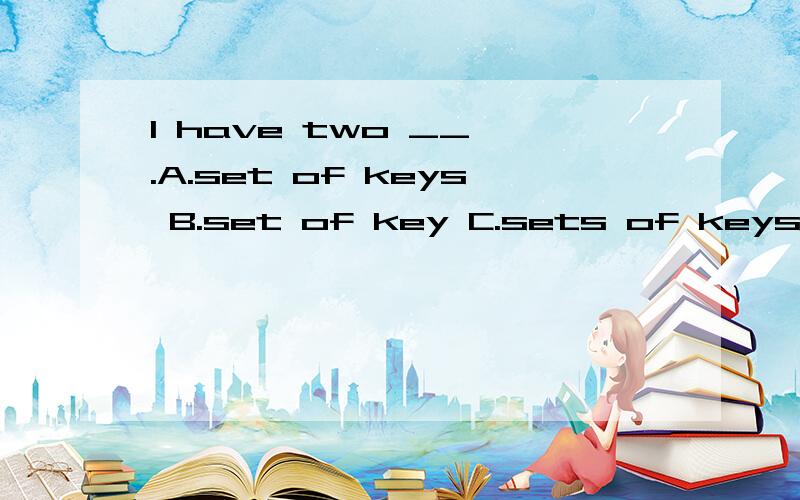 I have two __ .A.set of keys B.set of key C.sets of keys D.sets of