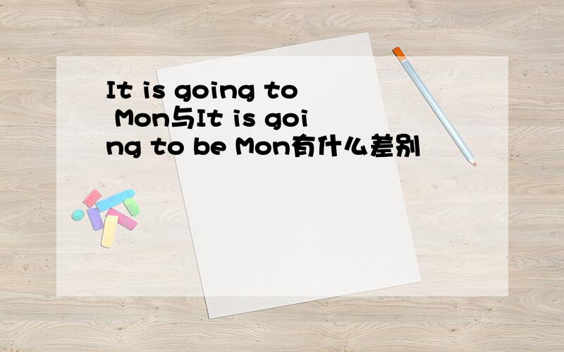 It is going to Mon与It is going to be Mon有什么差别
