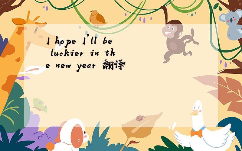 I hope I'll be luckier in the new year 翻译