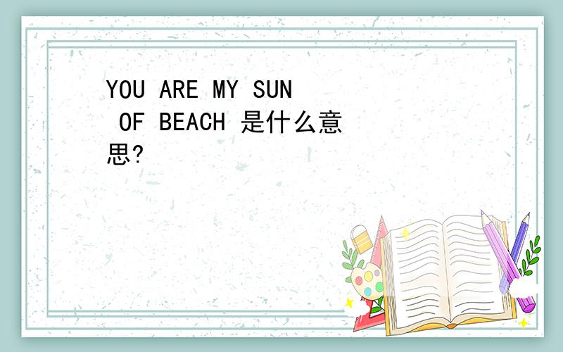 YOU ARE MY SUN OF BEACH 是什么意思?