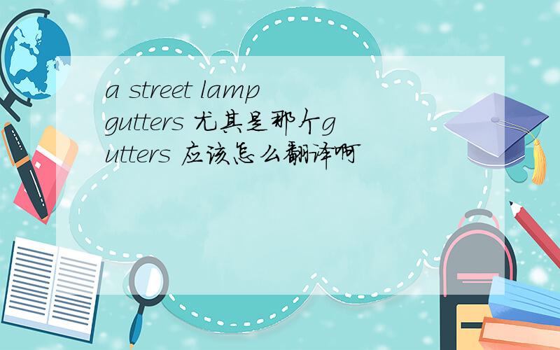 a street lamp gutters 尤其是那个gutters 应该怎么翻译啊