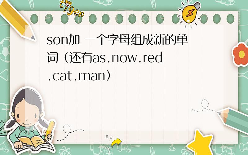 son加 一个字母组成新的单词（还有as.now.red.cat.man）