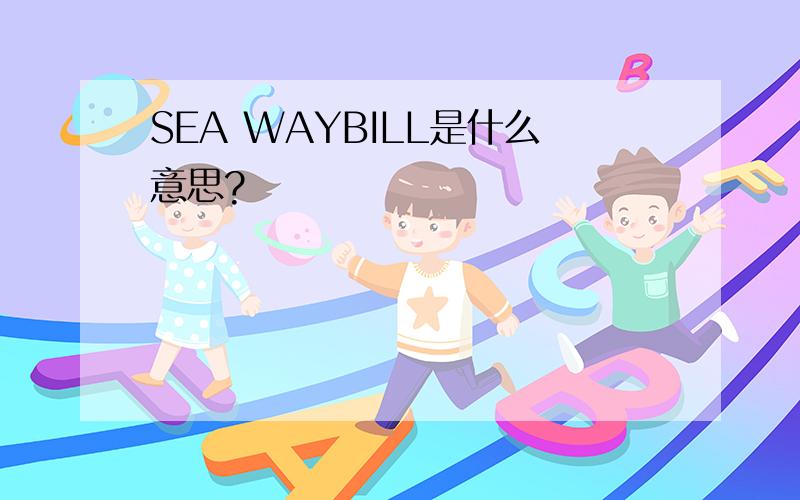 SEA WAYBILL是什么意思?