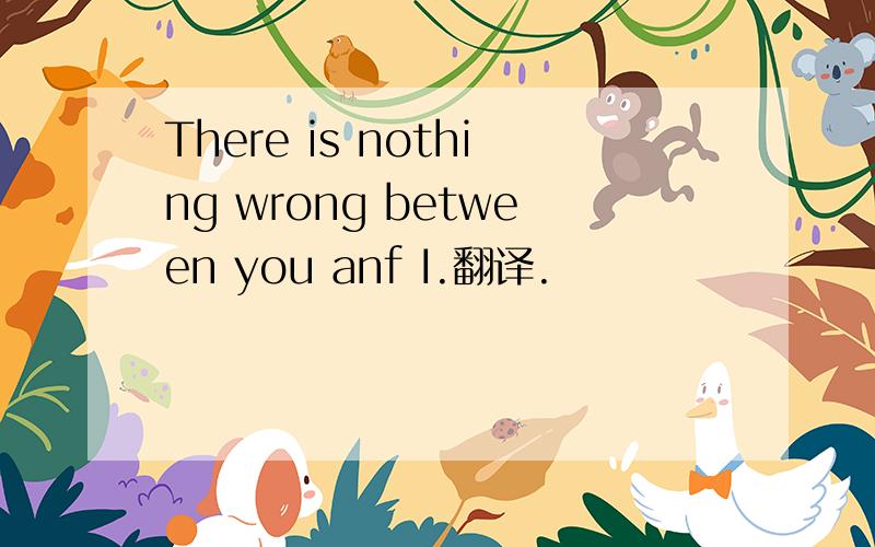 There is nothing wrong between you anf I.翻译.