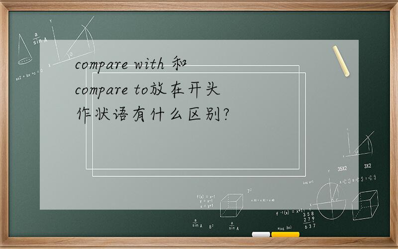compare with 和compare to放在开头作状语有什么区别?