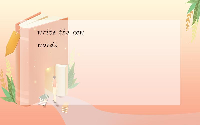 write the new words