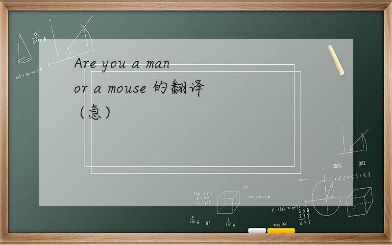 Are you a man or a mouse 的翻译 (急)