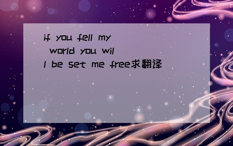 if you fell my world you will be set me free求翻译