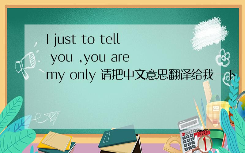 I just to tell you ,you are my only 请把中文意思翻译给我一下