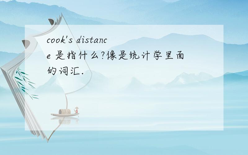 cook's distance 是指什么?像是统计学里面的词汇.