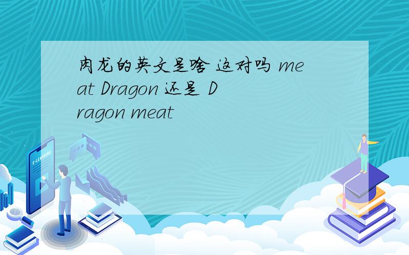 肉龙的英文是啥 这对吗 meat Dragon 还是 Dragon meat