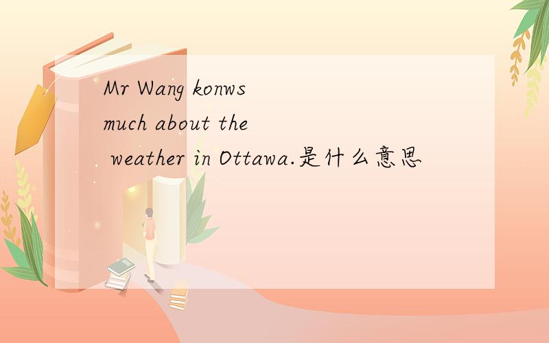 Mr Wang konws much about the weather in Ottawa.是什么意思