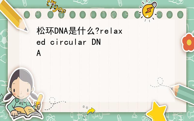 松环DNA是什么?relaxed circular DNA