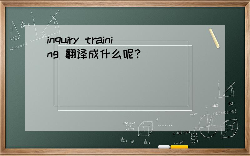 inquiry training 翻译成什么呢?