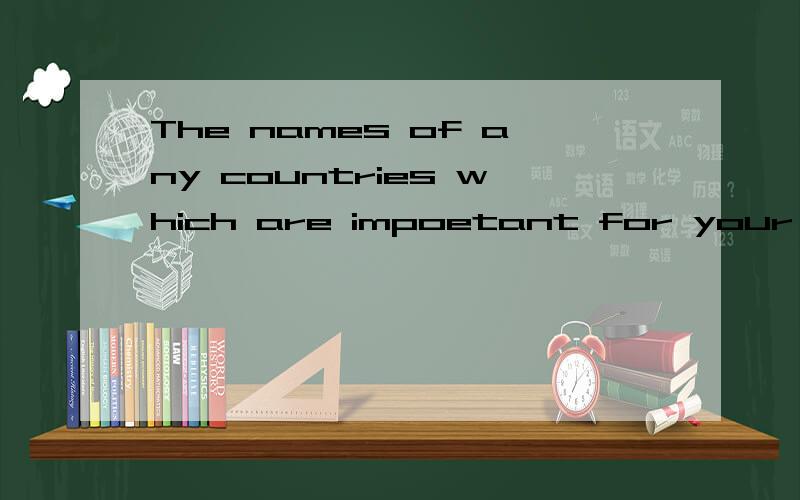 The names of any countries which are impoetant for your country in some way?The names of countries next to your country?(my country is china)翻译一下还有答案也要用英语