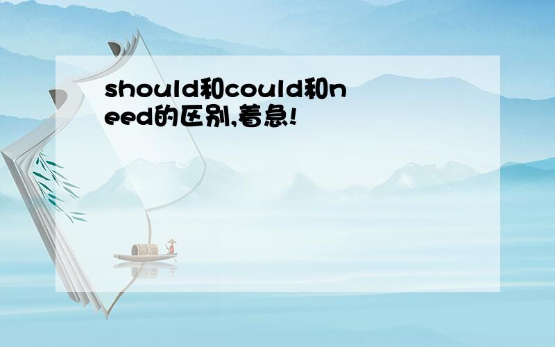 should和could和need的区别,着急!