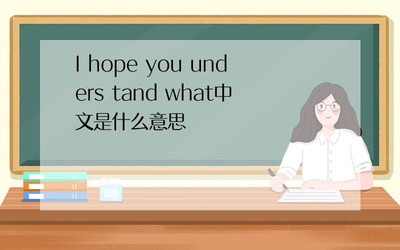 I hope you unders tand what中文是什么意思
