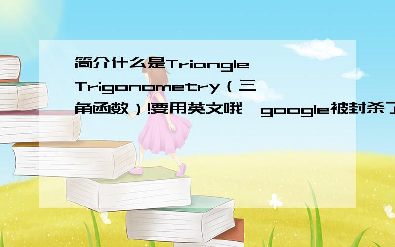 简介什么是Triangle Trigonometry（三角函数）!要用英文哦,google被封杀了,baidu啥也查不到,烦死啦不是要公式噢，是要文字叙述，例如：定义
