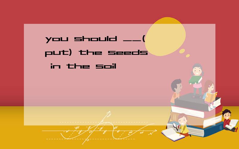 you should __(put) the seeds in the soil