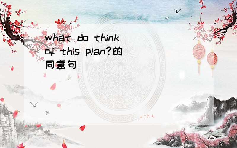 what do think of this plan?的同意句