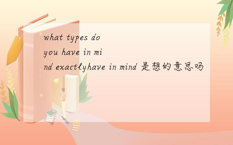 what types do you have in mind exactlyhave in mind 是想的意思吗