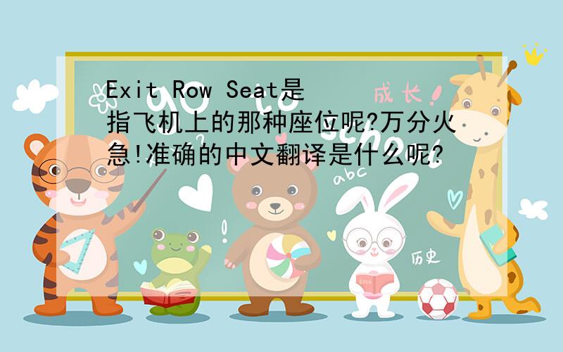 Exit Row Seat是指飞机上的那种座位呢?万分火急!准确的中文翻译是什么呢?