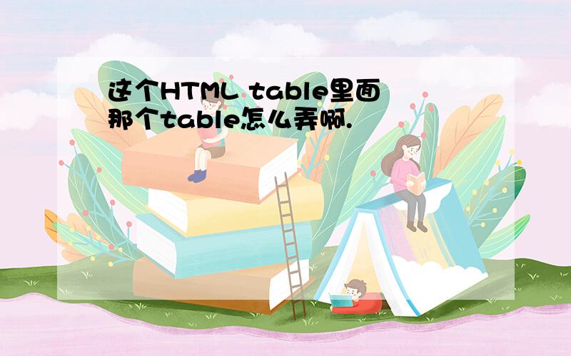 这个HTML table里面那个table怎么弄啊.