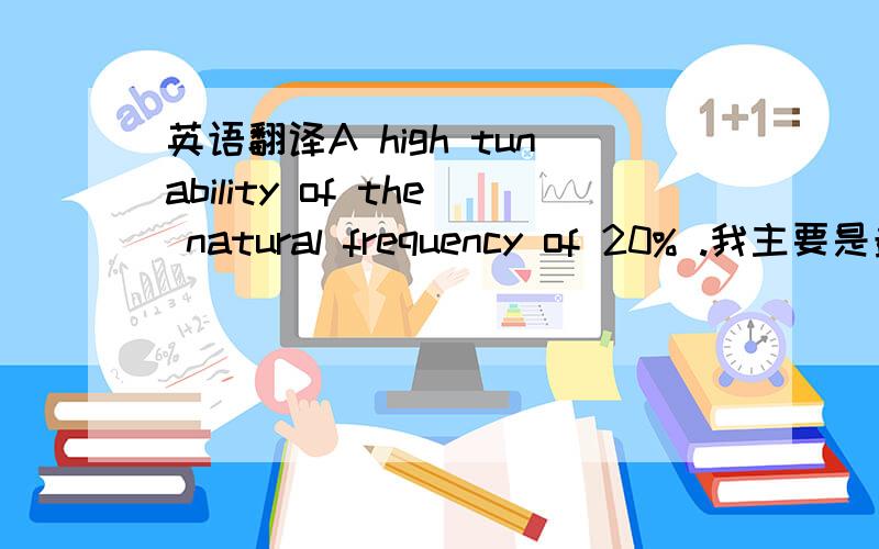 英语翻译A high tunability of the natural frequency of 20% .我主要是最后这个20%怎么理解?